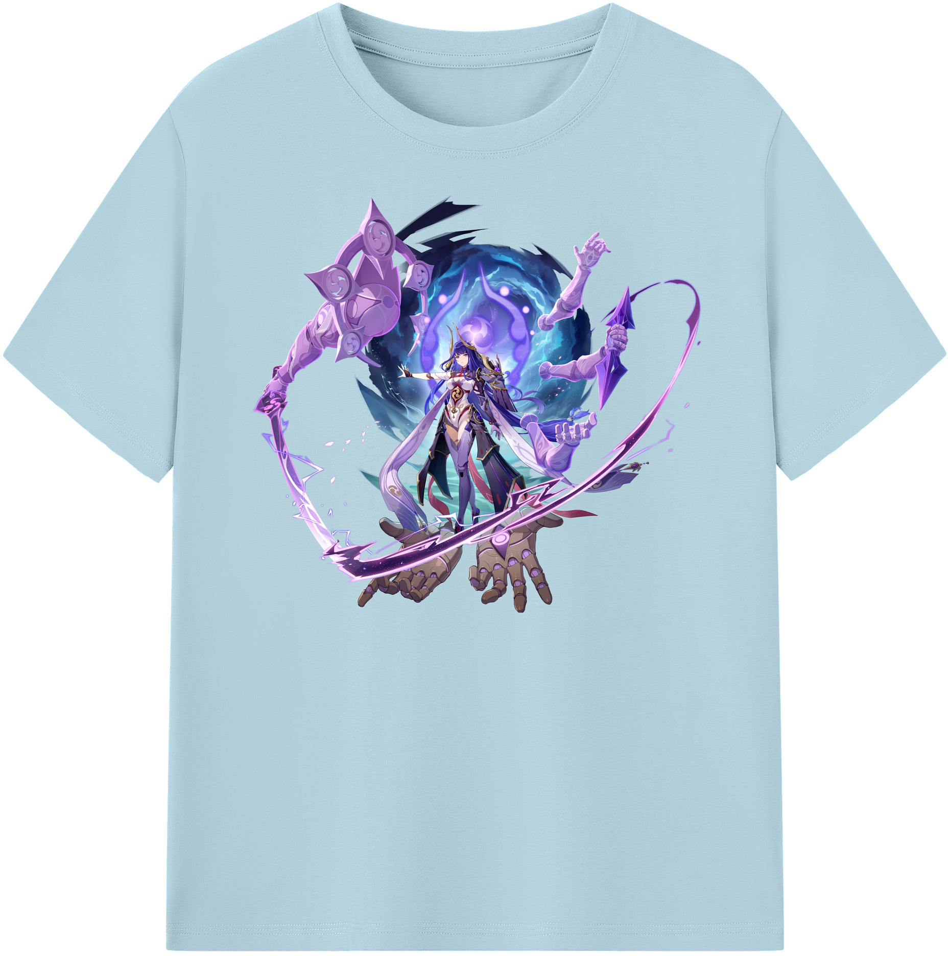 げんし神 雷電将軍 らいでんしょうぐん genshin Raiden Shogun 綿100％半袖Tシャツ（フロントプリント）